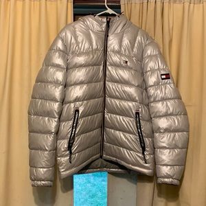 Tommy Hilfiger silver puffer jacket